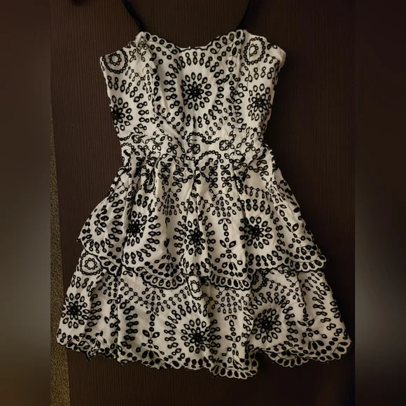 blue dress for baby girl Black & White Striped Cutout Maxi Dress